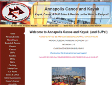 Tablet Screenshot of annapoliscanoeandkayak.com